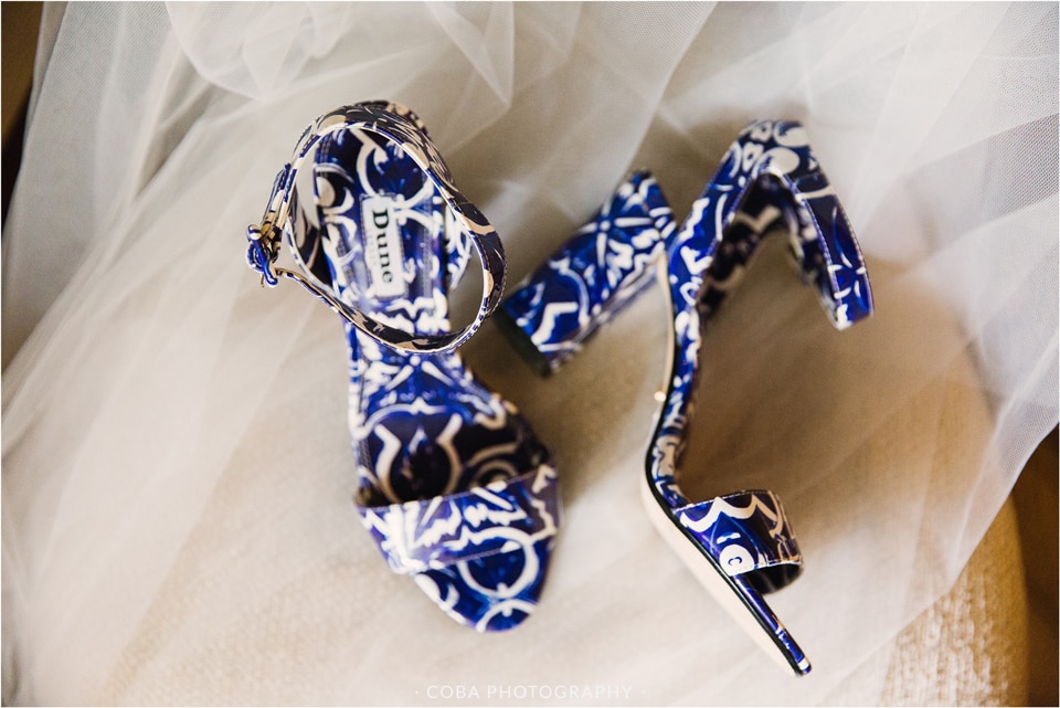 delft blue wedding shoes at nooitgedacht