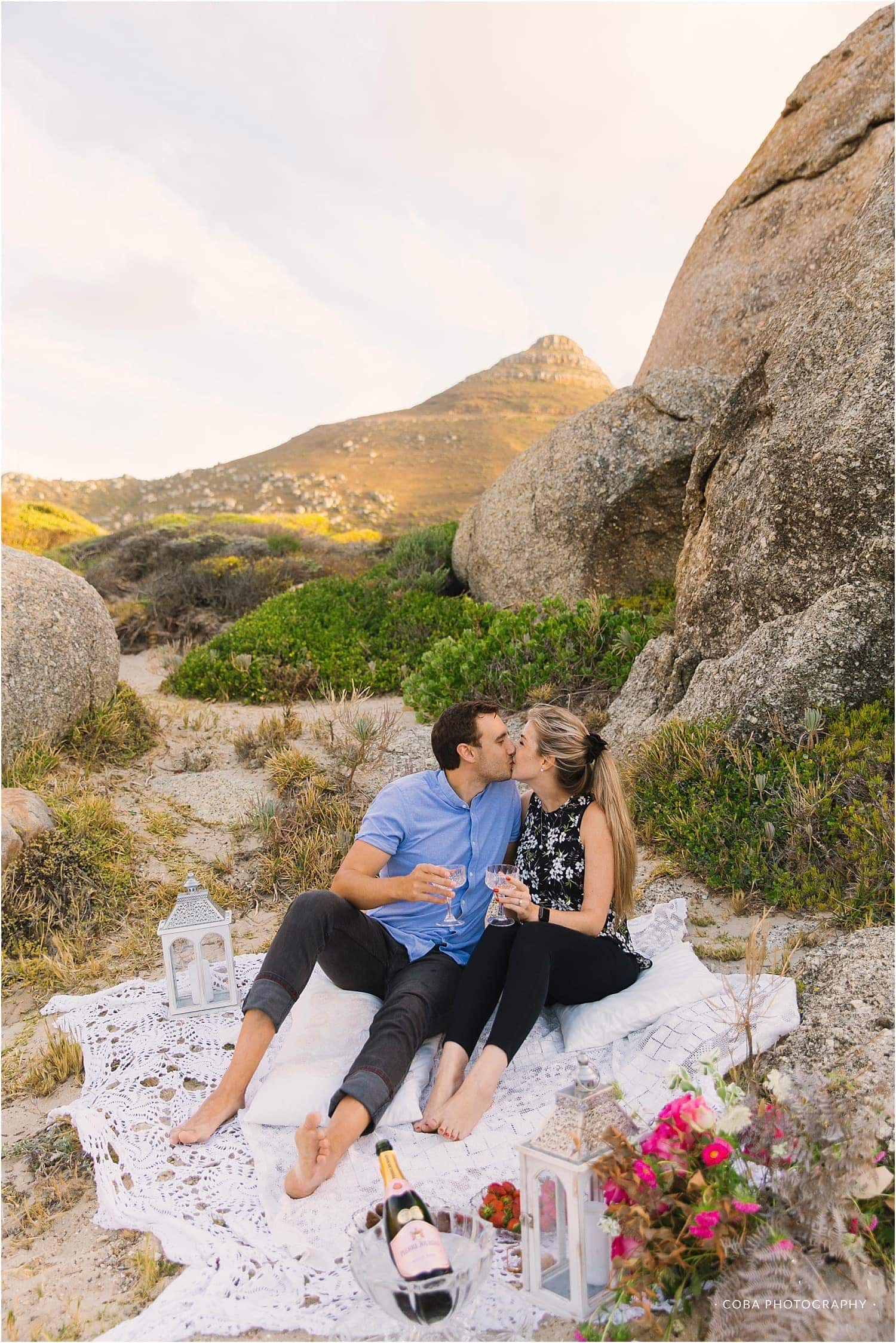couple having picnic at llandudno