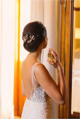 Bridal Hairstyle with Classic bun and hairpiece