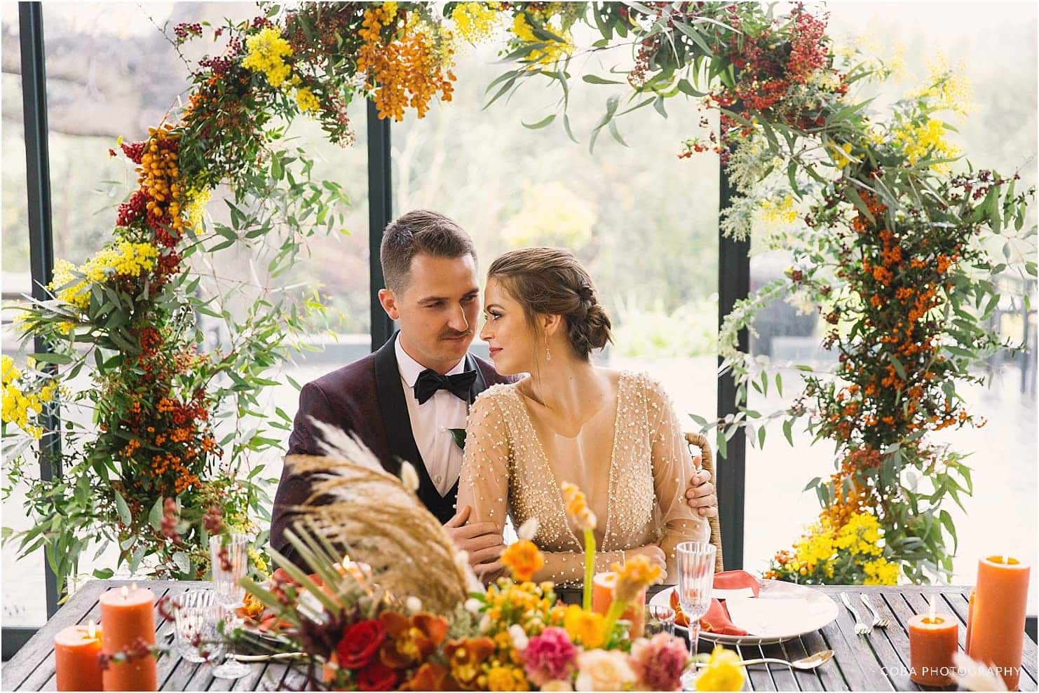winter elopement styled shoot at the conservatory