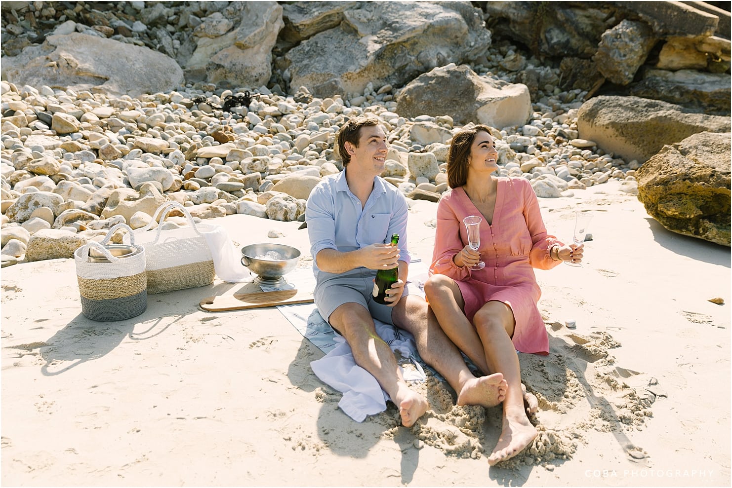 arniston waenhuiskrans couple shoot popping champagne