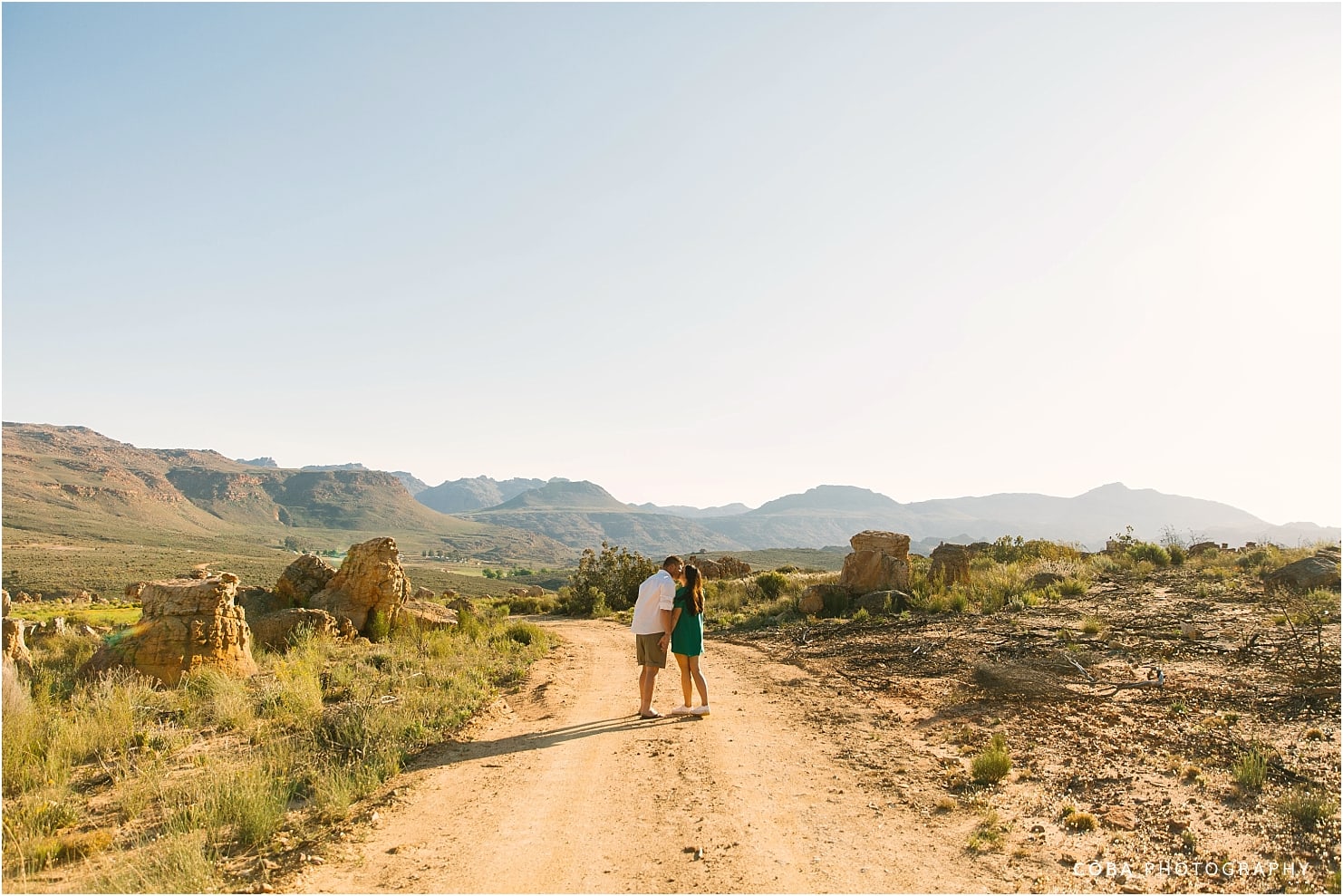 cederberg couple shoot couple walking on gravel road