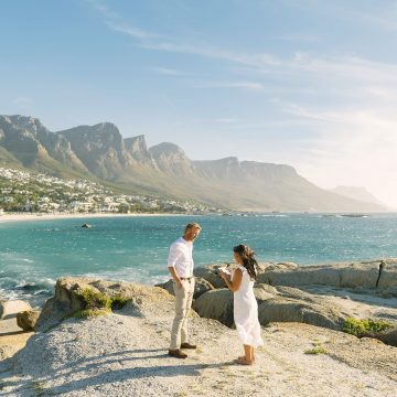 romantic elopement in cape town with a mountain view