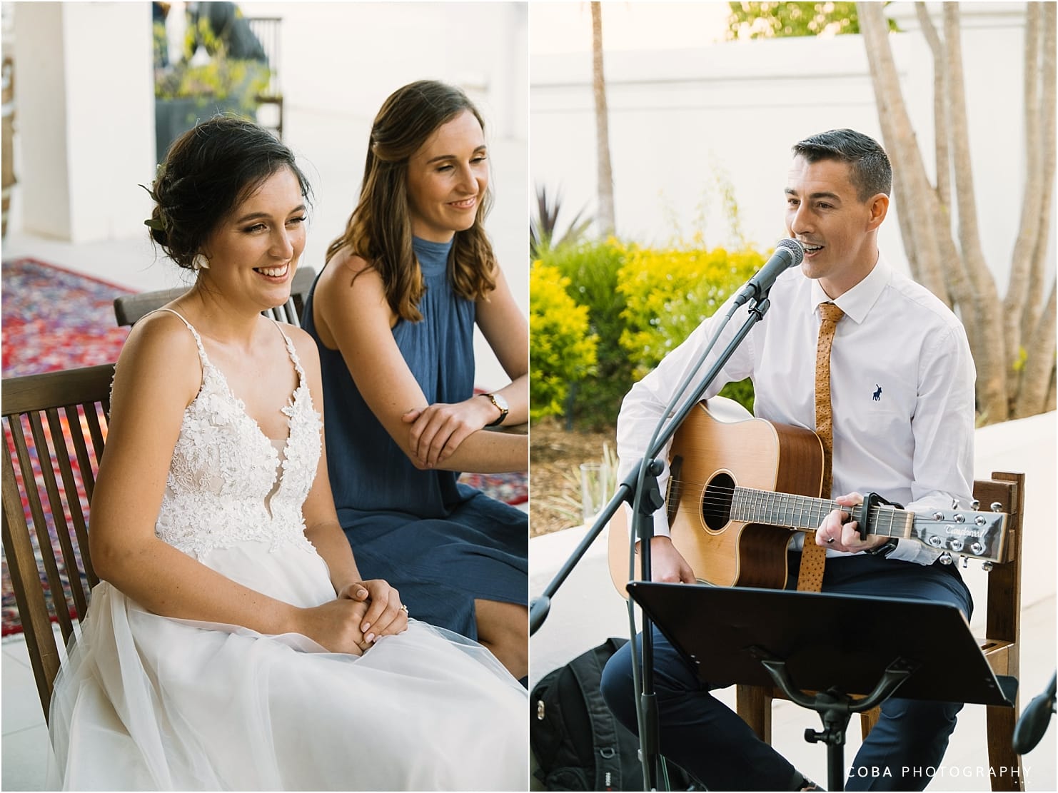 wedding at zorgvliet - groom singing a song for the bride