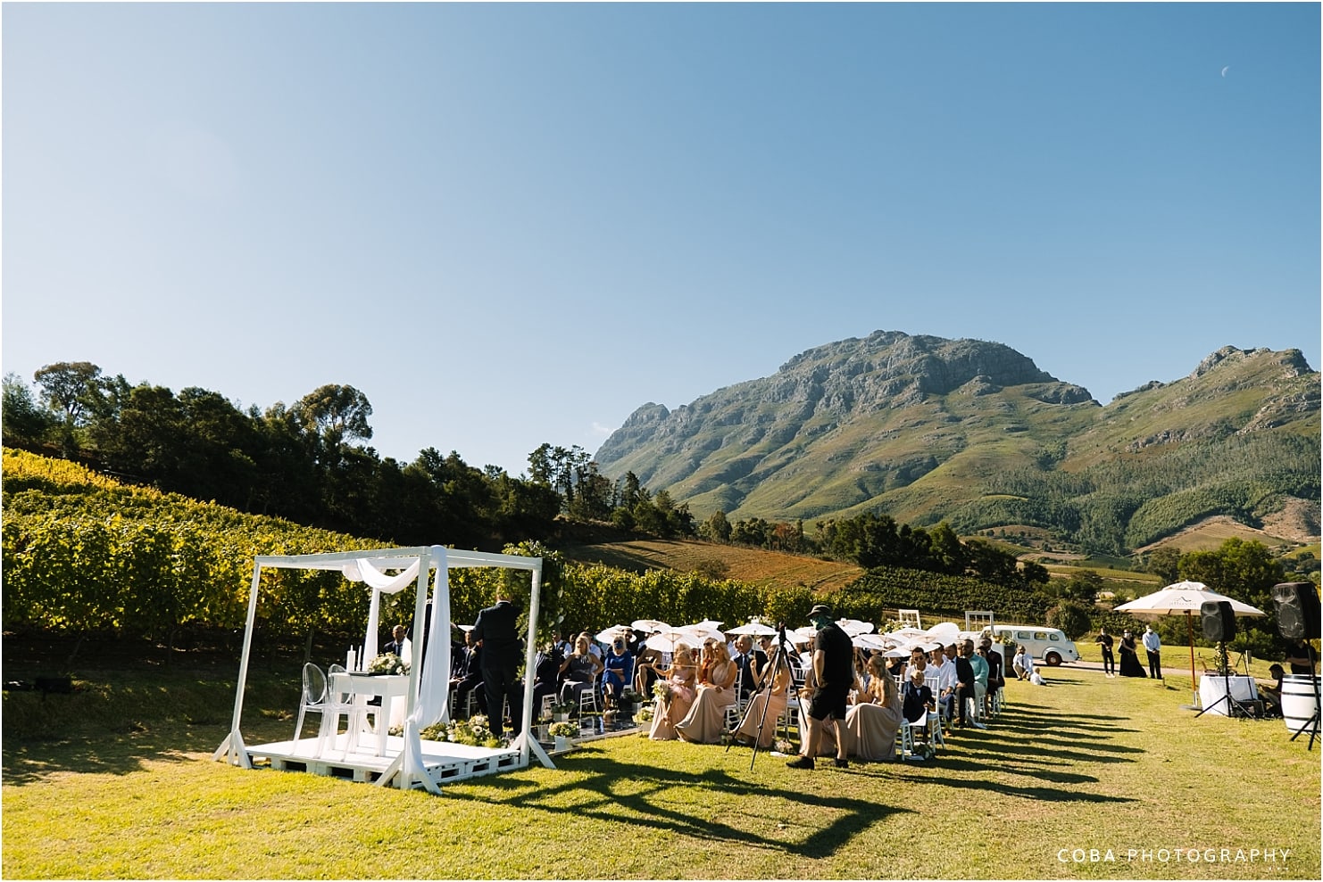 wedding ceremony at alluvia stellenbosch