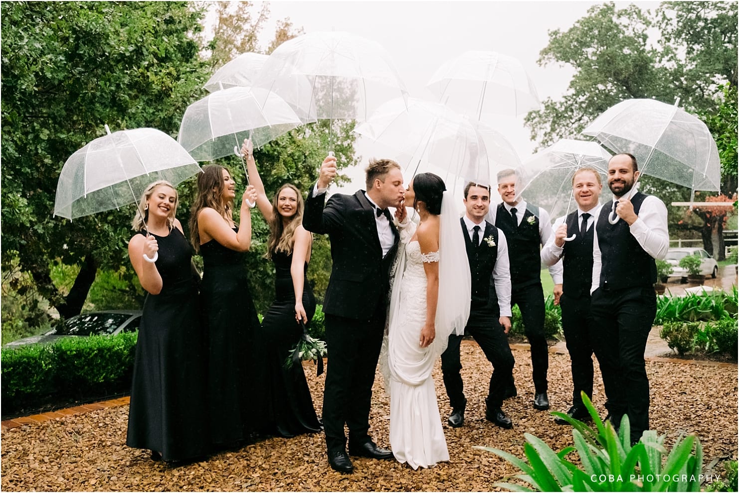bridal party at diamant estate winter wedding