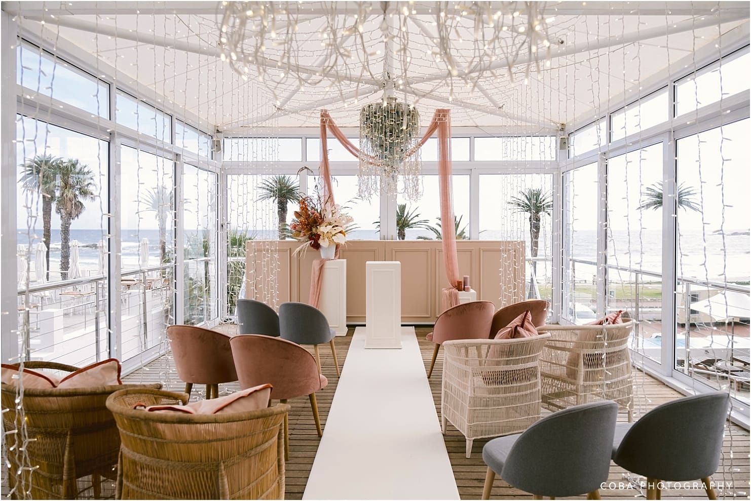 the bay hotel wedding - ceremony setup