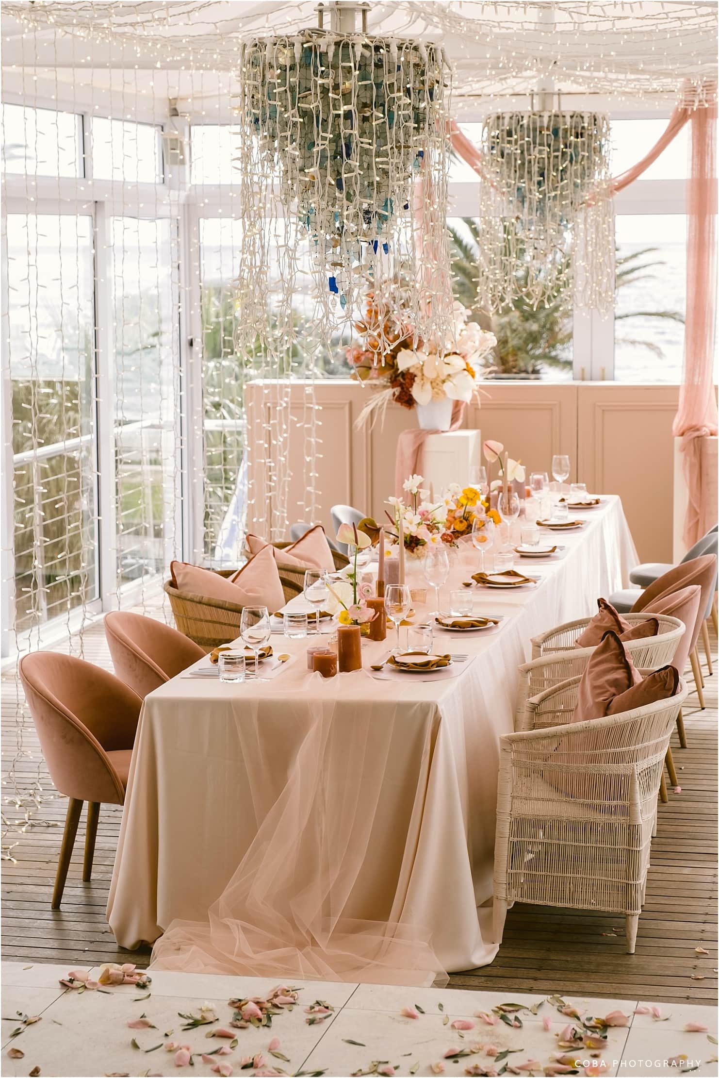 the bay hotel wedding - decor setup