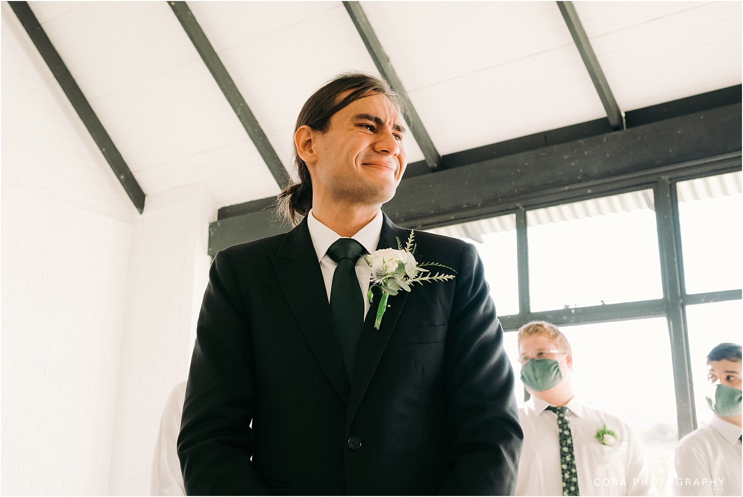 brenaissance wedding groom crying