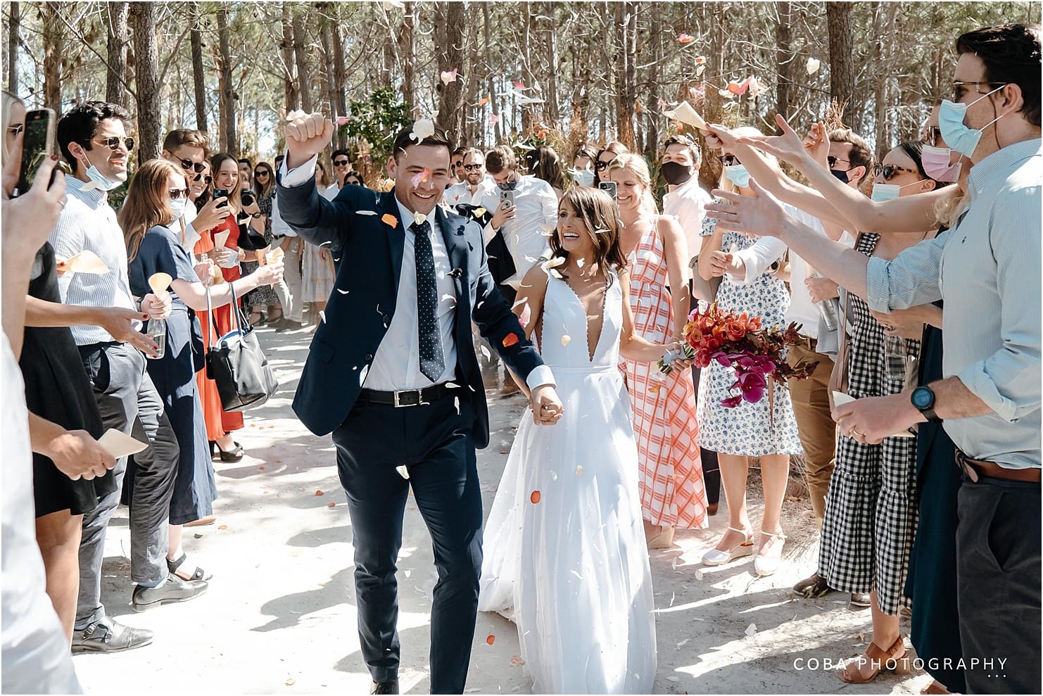 Wedding at One Heaven and Earth  - brin and kath - confetti being thrown