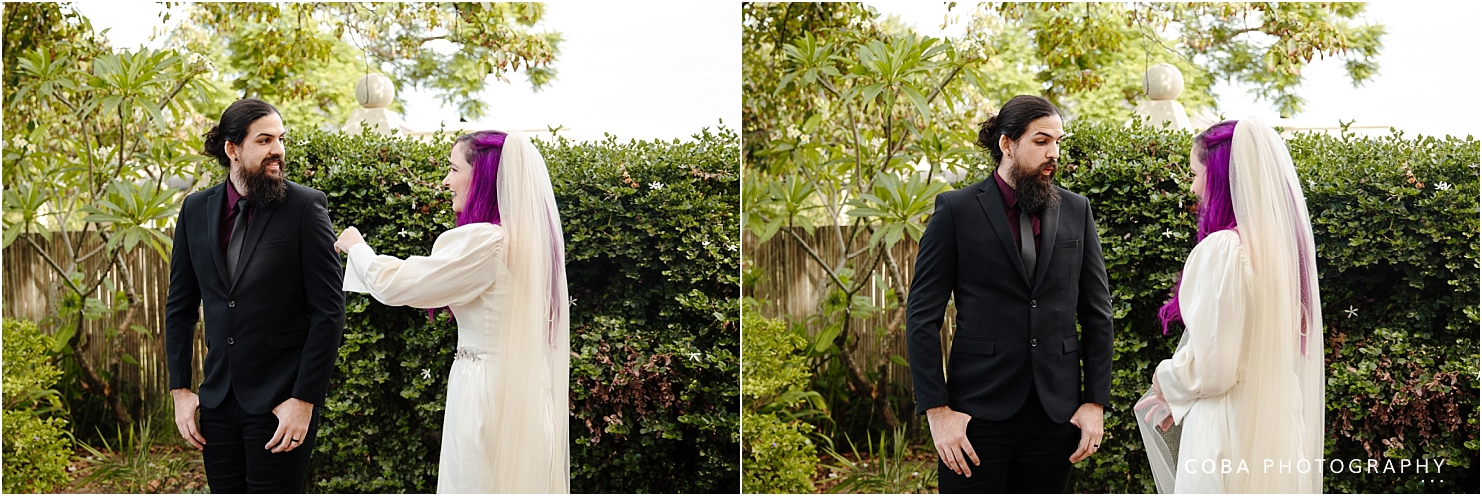 intimate wedding jordan wines - couple first look