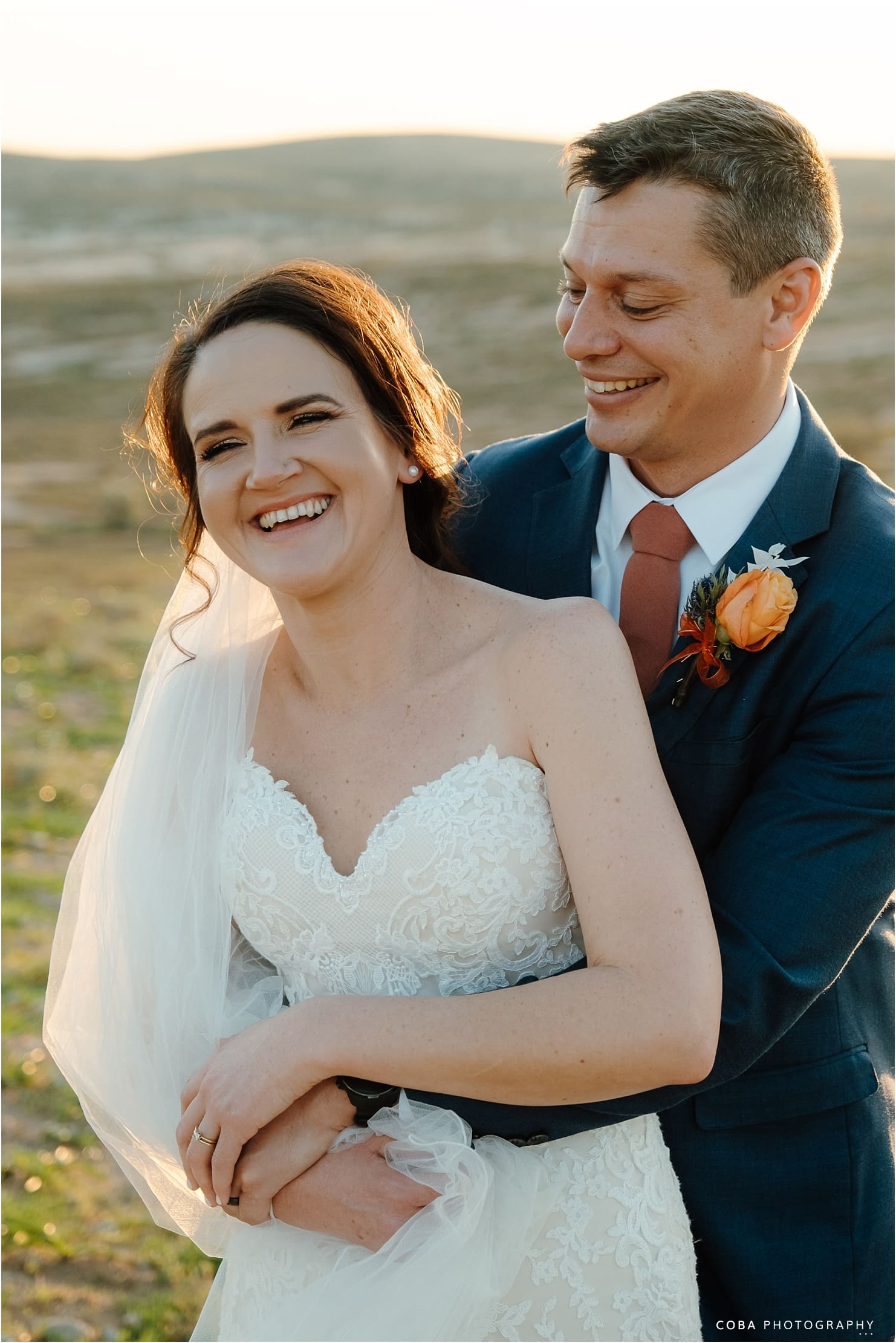 letsatsi lodge wedding vanrhynsdorp - wedding couple photos at sunset