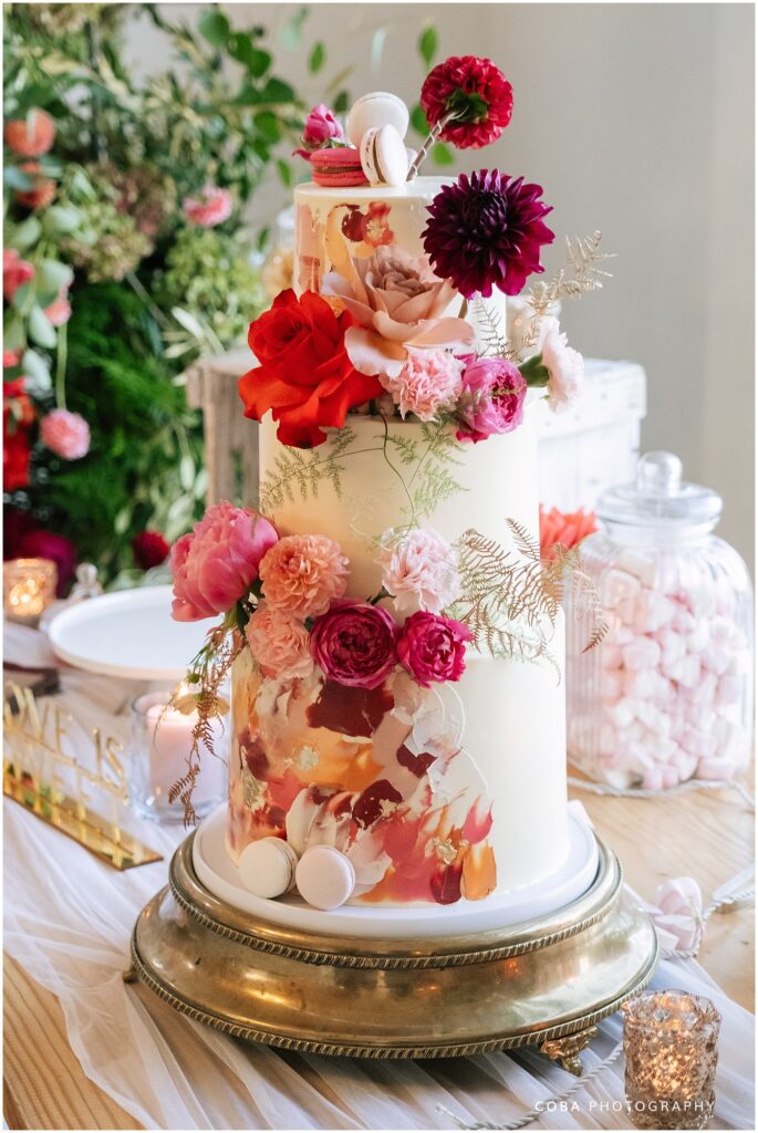 wedding at zorgvliet - colorful wedding cake by Cake Me Happy