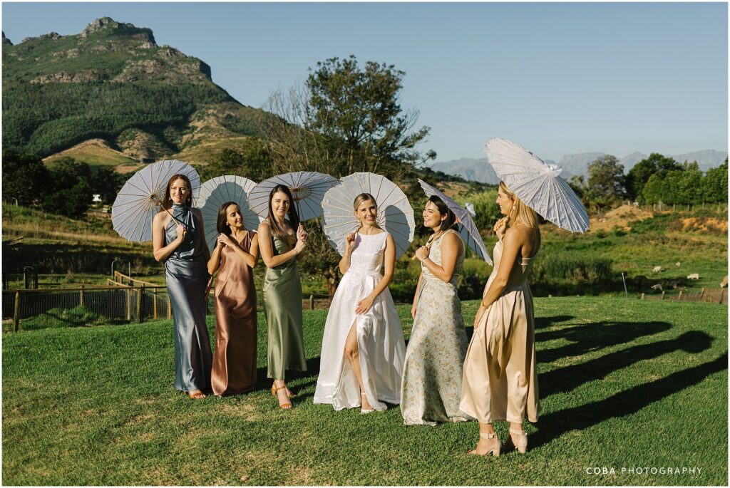 alluvia wedding venue  - bridesmaids and bride