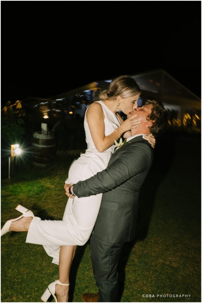 alluvia wedding venue - blurry night flash photo with couple