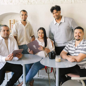 The Don Creative team collaborating on a project for a content creation shoot captured by Selah Studio